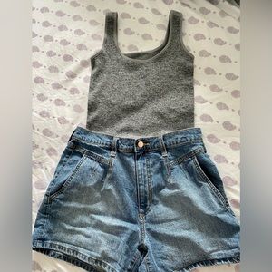 Bodysuit & High Waist Short Set